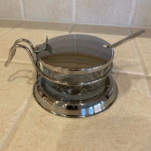 Chrome & Glass Salt Holder